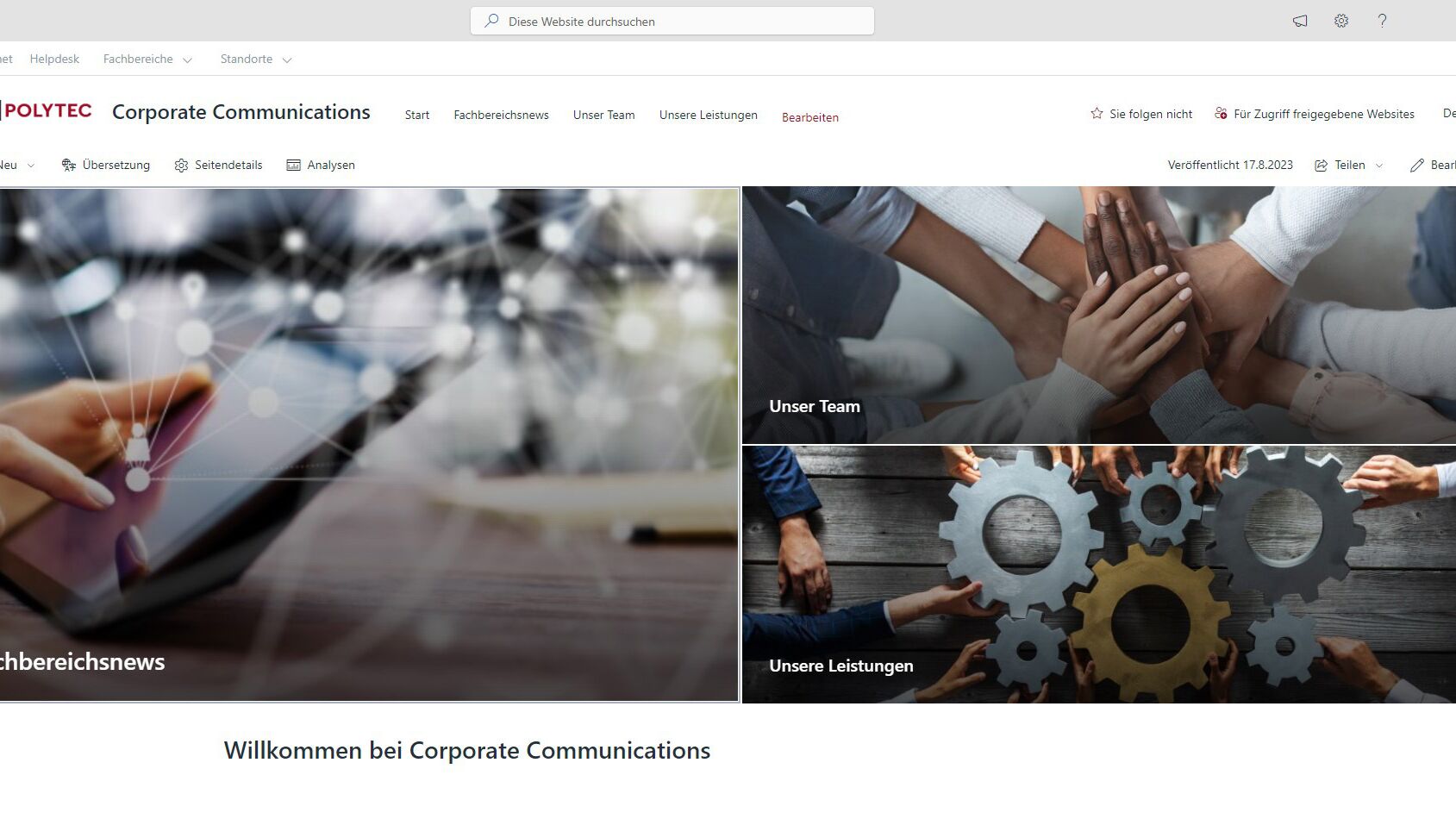 Intranet Anwendung bei Polytec